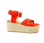 Sandalias Plataforma Yute Naranja