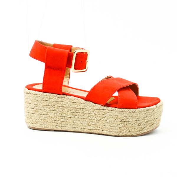 Sandalias Plataforma Yute Naranja