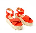 Sandalias Plataforma Yute Naranja