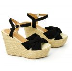 Sandalias Plataforma Yute Negras