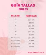 GUÍA tallas MULES